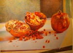 Pomegranites-Opened and Closed by Mary Pratt signed poster (cropped image) 20 x 28