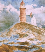 Ferryland Lighthouse by Gerry Squires  23X20 4-color litho limited ed.